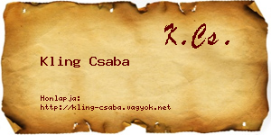 Kling Csaba névjegykártya