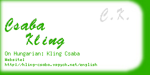 csaba kling business card